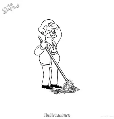 Free printable Ned Flanders 2 Coloring Page - Free Printable The Simpsons Coloring Sheets coloring page