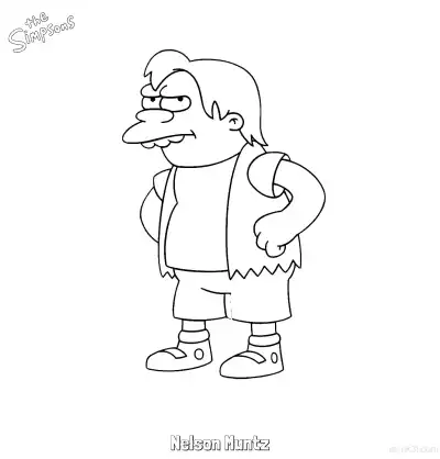 Free printable Nelson Muntz Coloring Page - Free Printable The Simpsons Coloring Sheets coloring page