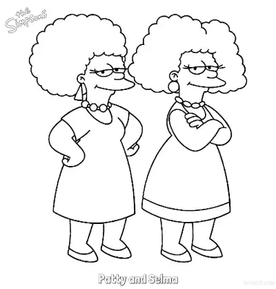 Free printable Patty and Selma Coloring Page - Free Printable The Simpsons Coloring Sheets coloring page