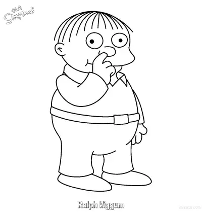 Free printable Ralph Wiggum Coloring Page - Free Printable The Simpsons Coloring Sheets coloring page