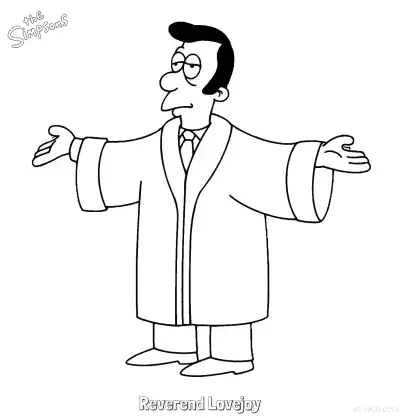 Free printable Reverend Lovejoy Coloring Page - Free Printable The Simpsons Coloring Sheets coloring page