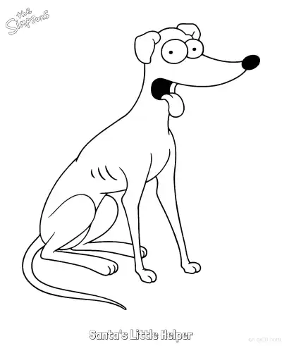 Free printable Santa's Little Helper Coloring Page - Free Printable The Simpsons Coloring Sheets coloring page