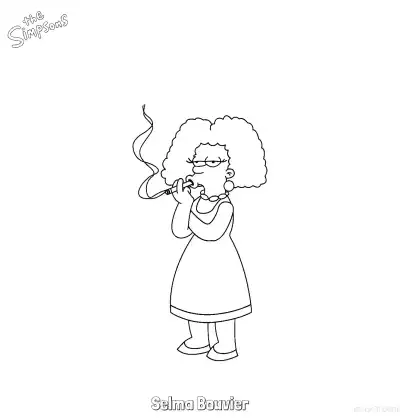 Free printable Selma Bouvier Coloring Page - Free Printable The Simpsons Coloring Sheets coloring page