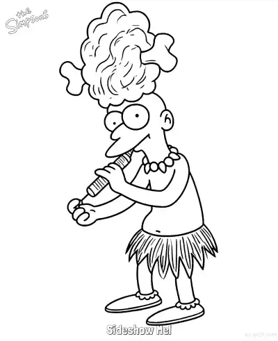 Free printable Sideshow Mel Coloring Page - Free Printable The Simpsons Coloring Sheets coloring page