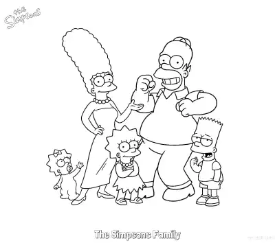 Free printable The Simpsons Family Coloring Page - Free Printable The Simpsons Coloring Sheets coloring page