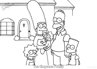 Free printable The Simpsons Family 1 Coloring Page - Free Printable The Simpsons Coloring Sheets coloring page