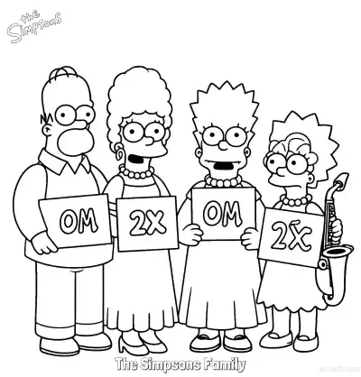 Free printable The Simpsons Family 2 Coloring Page - Free Printable The Simpsons Coloring Sheets coloring page