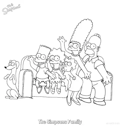 Free printable The Simpsons Family 3 Coloring Page - Free Printable The Simpsons Coloring Sheets coloring page