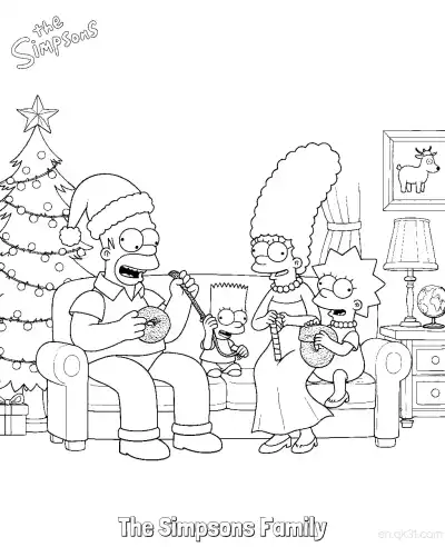 Free printable The Simpsons Family 4 Coloring Page - Free Printable The Simpsons Coloring Sheets coloring page