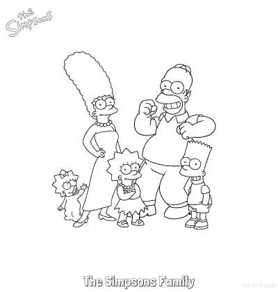 Free printable The Simpsons Family 5 Coloring Page - Free Printable The Simpsons Coloring Sheets coloring page
