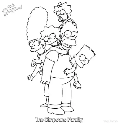 Free printable The Simpsons Family 6 Coloring Page - Free Printable The Simpsons Coloring Sheets coloring page
