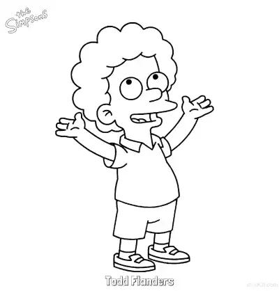 Free printable Todd Flanders Coloring Page - Free Printable The Simpsons Coloring Sheets coloring page