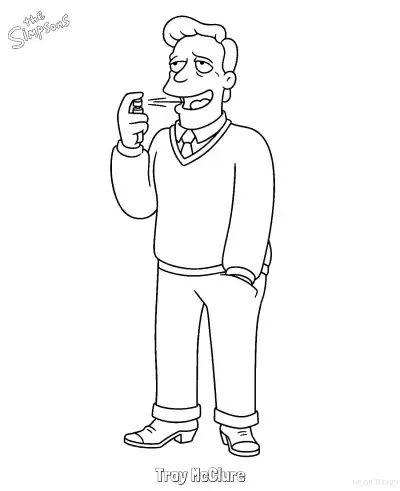 Free printable Troy McClure Coloring Page - Free Printable The Simpsons Coloring Sheets coloring page