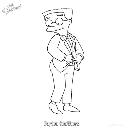 Free printable Waylon Smithers Coloring Page - Free Printable The Simpsons Coloring Sheets coloring page