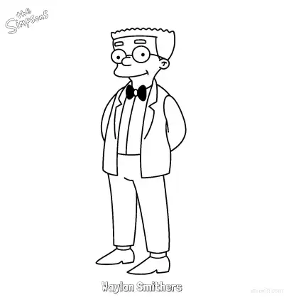 Free printable Waylon Smithers 2 Coloring Page - Free Printable The Simpsons Coloring Sheets coloring page