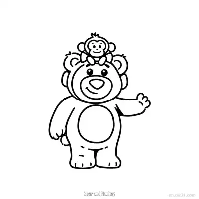 Free printable Bear and Monkey  Coloring Page - Free PDF Printable Toy Story Coloring Sheets coloring page