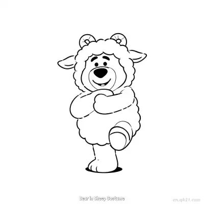 Free printable Bear in Sheep Costume  Coloring Page - Free PDF Printable Toy Story Coloring Sheets coloring page