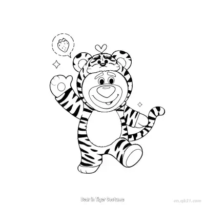 Free printable Bear in Tiger Costume  Coloring Page - Free PDF Printable Toy Story Coloring Sheets coloring page