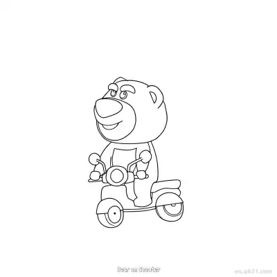 Free printable Bear on Scooter  Coloring Page - Free PDF Printable Toy Story Coloring Sheets coloring page