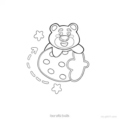 Free printable Bear with Cookie  Coloring Page - Free PDF Printable Toy Story Coloring Sheets coloring page