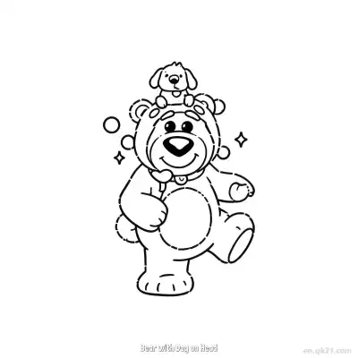 Free printable Bear with Dog on Head  Coloring Page - Free PDF Printable Toy Story Coloring Sheets coloring page
