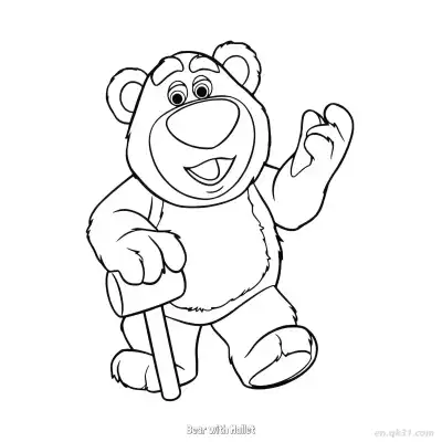 Free printable Bear with Mallet  Coloring Page - Free PDF Printable Toy Story Coloring Sheets coloring page
