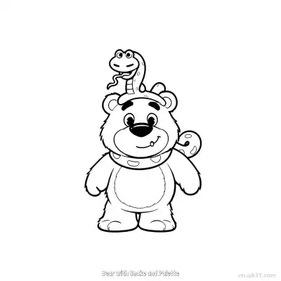 Free printable Bear with Snake and Palette  Coloring Page - Free PDF Printable Toy Story Coloring Sheets coloring page