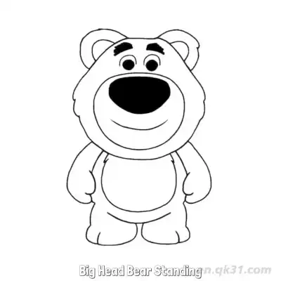Free printable Big Head Bear Standing  Coloring Page - Free PDF Printable Toy Story Coloring Sheets coloring page