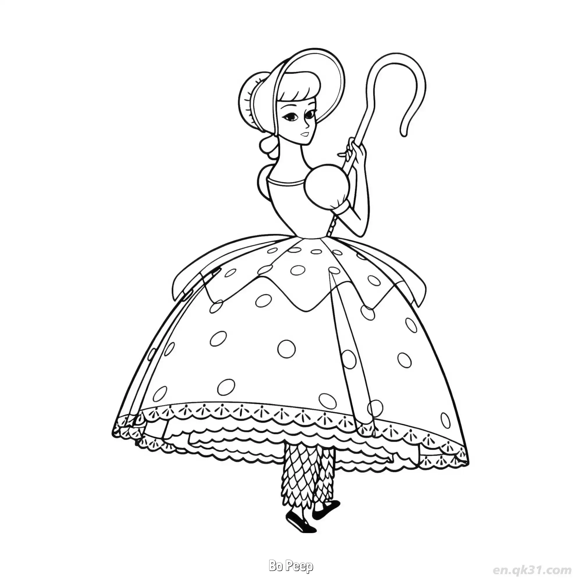 Bo Peep  Coloring Page - Free Printable Toy Story PDF Coloring Sheets – Free Printable Coloring Page for Kids and Adults