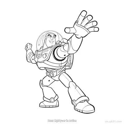 Free printable Buzz Lightyear in Action  Coloring Page - Free PDF Printable Toy Story Coloring Sheets coloring page