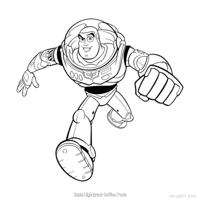 Free printable Buzz Lightyear Action Pose  Coloring Page - Free PDF Printable Toy Story Coloring Sheets coloring page