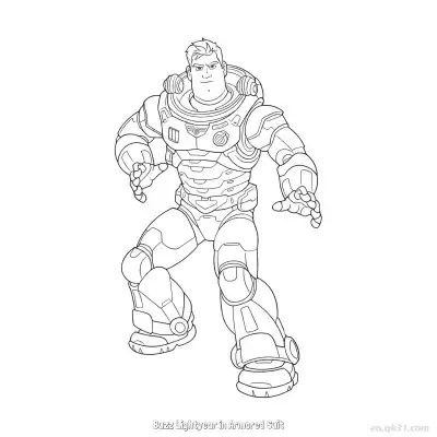 Free printable Buzz Lightyear in Armored Suit  Coloring Page - Free PDF Printable Toy Story Coloring Sheets coloring page