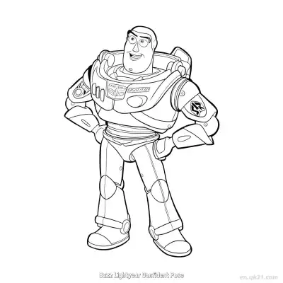 Free printable Buzz Lightyear Confident Pose  Coloring Page - Free PDF Printable Toy Story Coloring Sheets coloring page