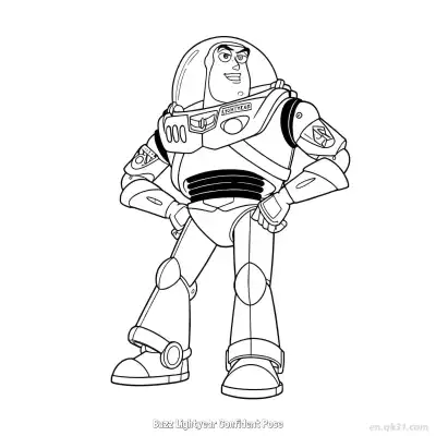 Free printable Buzz Lightyear Confident Pose 2 Coloring Page - Free PDF Printable Toy Story Coloring Sheets coloring page
