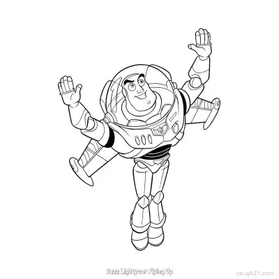 Free printable Buzz Lightyear Flying Up  Coloring Page - Free PDF Printable Toy Story Coloring Sheets coloring page