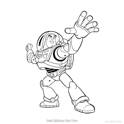 Free printable Buzz Lightyear Hero Pose  Coloring Page - Free PDF Printable Toy Story Coloring Sheets coloring page