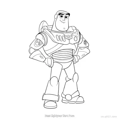 Free printable Buzz Lightyear Hero Pose 2 Coloring Page - Free PDF Printable Toy Story Coloring Sheets coloring page