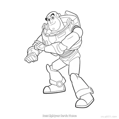 Free printable Buzz Lightyear Heroic Stance  Coloring Page - Free PDF Printable Toy Story Coloring Sheets coloring page