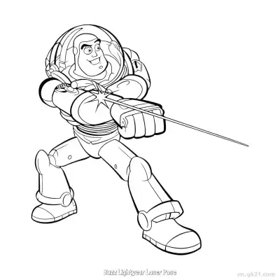 Free printable Buzz Lightyear Laser Pose  Coloring Page - Free PDF Printable Toy Story Coloring Sheets coloring page