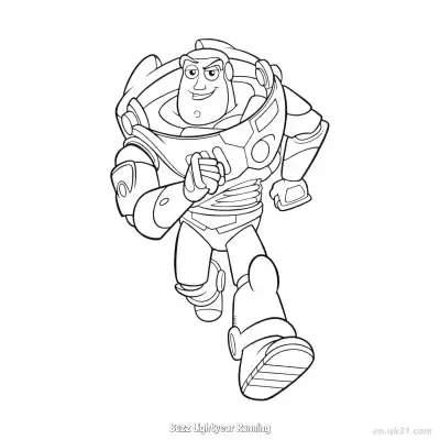 Free printable Buzz Lightyear Running  Coloring Page - Free PDF Printable Toy Story Coloring Sheets coloring page