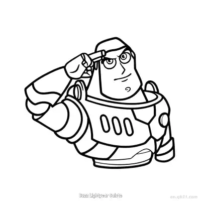Free printable Buzz Lightyear Salute  Coloring Page - Free PDF Printable Toy Story Coloring Sheets coloring page