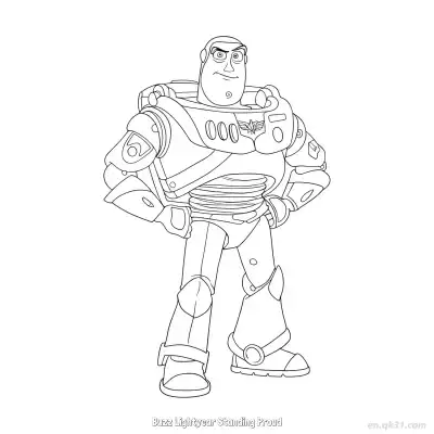 Free printable Buzz Lightyear Standing Proud  Coloring Page - Free PDF Printable Toy Story Coloring Sheets coloring page