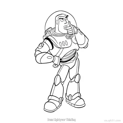 Free printable Buzz Lightyear Thinking  Coloring Page - Free PDF Printable Toy Story Coloring Sheets coloring page