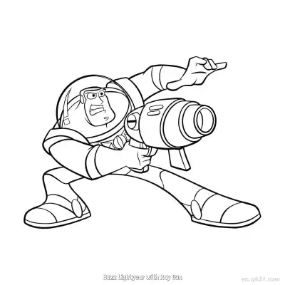 Free printable Buzz Lightyear with Ray Gun  Coloring Page - Free PDF Printable Toy Story Coloring Sheets coloring page