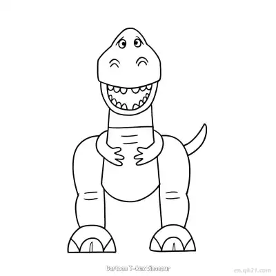 Free printable Cartoon T-Rex Dinosaur  Coloring Page - Free PDF Printable Toy Story Coloring Sheets coloring page