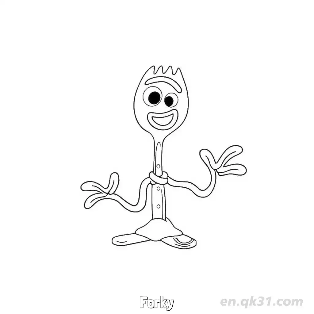 Forky  Coloring Page - Free Printable Toy Story PDF Coloring Sheets – Free Printable Coloring Page for Kids and Adults