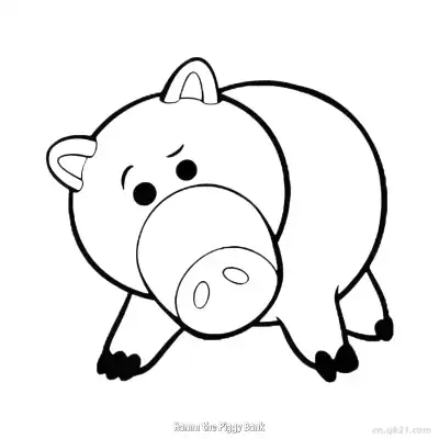 Free printable Hamm the Piggy Bank  Coloring Page - Free PDF Printable Toy Story Coloring Sheets coloring page