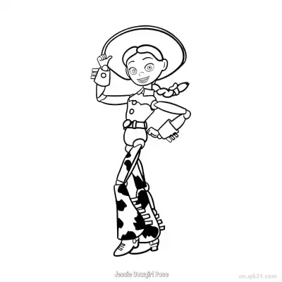 Free printable Jessie Cowgirl Pose  Coloring Page - Free PDF Printable Toy Story Coloring Sheets coloring page