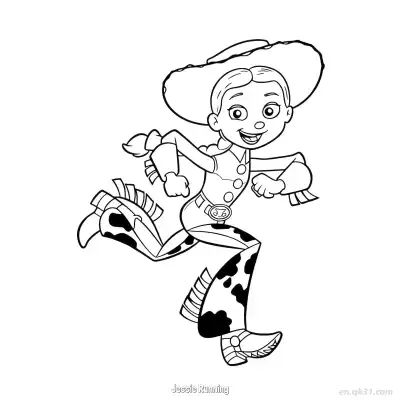 Free printable Jessie Running  Coloring Page - Free PDF Printable Toy Story Coloring Sheets coloring page
