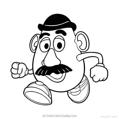Free printable Mr. Potato Head Running Pose  Coloring Page - Free PDF Printable Toy Story Coloring Sheets coloring page